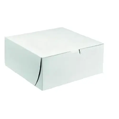 Easy Lock Cake Box 6X6X4 IN SUS Paperboard CRB White Square Lock Corner 1-Piece - pack of 250 Easy Lock Cake Box 6X6X4 IN SUS Paperboard CRB White Square Lock Corner 1-Piece - pack of 250