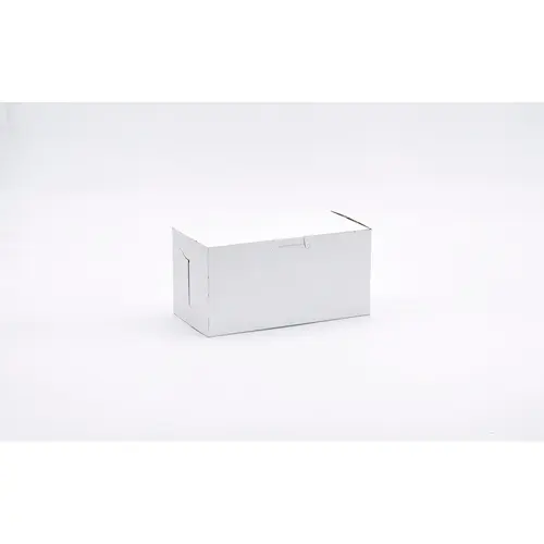 Easy Lock Cake Box 8X4X4 IN SUS Paperboard CRB White Rectangle Lock Corner 1-Piece - pack of 250 Easy Lock Cake Box 8X4X4 IN SUS Paperboard CRB White Rectangle Lock Corner 1-Piece - pack of 250