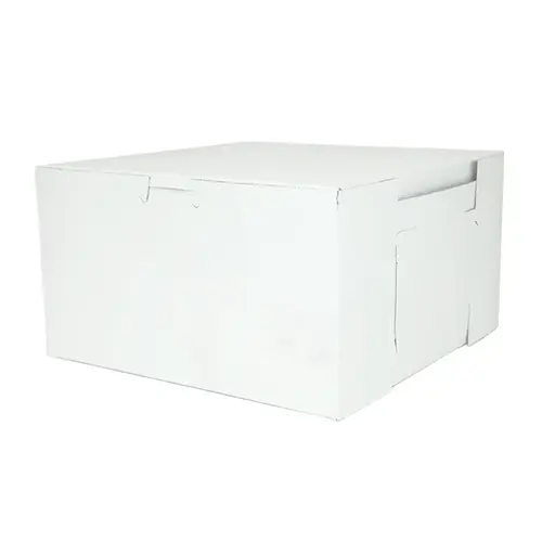 Easy Lock Cake Box 9X9X5 IN SUS Paperboard CRB White Square Lock Corner 1-Piece - pack of 100 Easy Lock Cake Box 9X9X5 IN SUS Paperboard CRB White Square Lock Corner 1-Piece - pack of 100