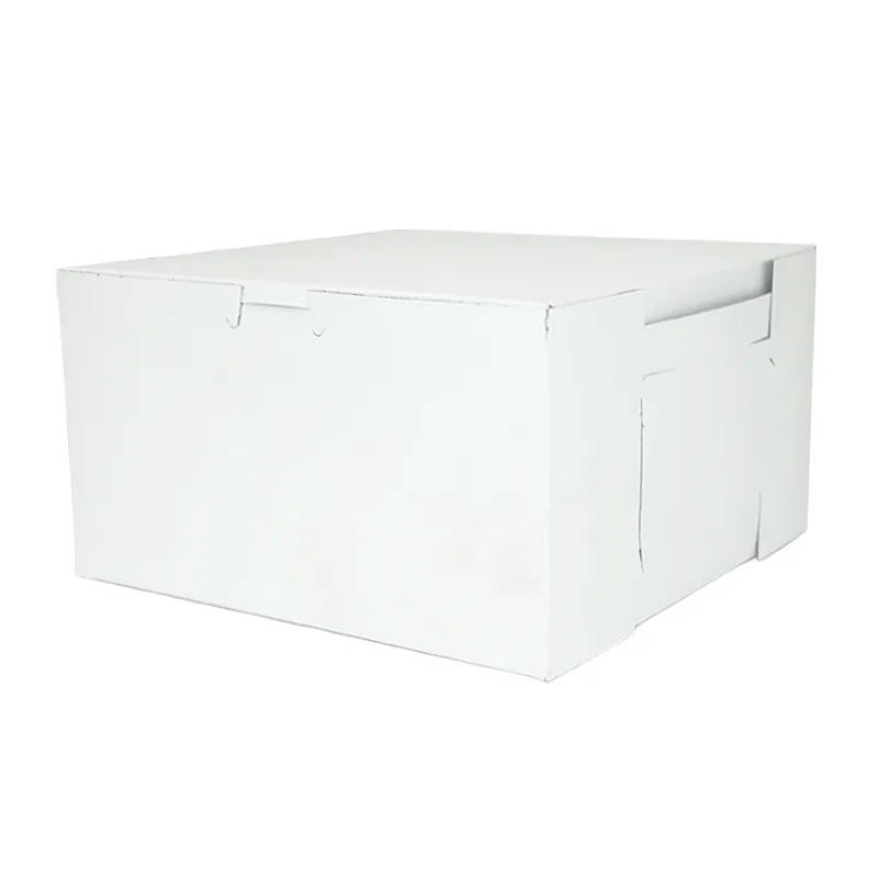 Quality Carton & Converting 6904 Easy Lock Cake Box 9X9X5 IN SUS Paperboard CRB White Square Lock Corner 1-Piece - pack of 100