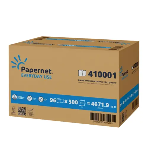 Papernet Everyday Use Toilet Paper & Tissue Roll 4.1X3.5 IN 2PLY White - pack of 96 Papernet Everyday Use Toilet Paper & Tissue Roll 4.1X3.5 IN 2PLY White - pack of 96