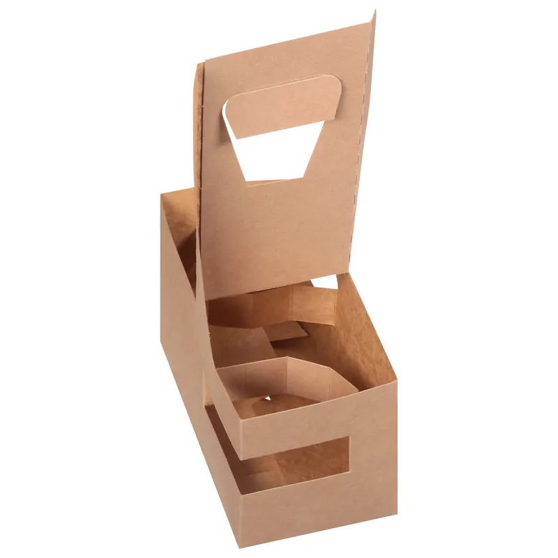 Sabert 29501 Cup Carrier 8X3.62X10.12 IN 2 Compartment Paperboard Kraft For 12-30 OZ With Handle Reusable - pack of 250