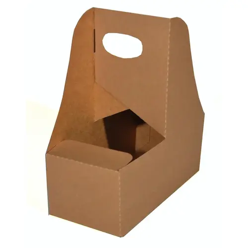 Cup Carrier 7.625X3.75X8.875 IN 2 Compartment Paper Kraft With Handle - pack of 250 Cup Carrier 7.625X3.75X8.875 IN 2 Compartment Paper Kraft With Handle - pack of 250