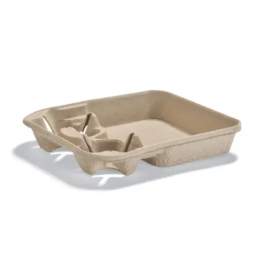 StrongHolder Cup Carrier & Tray 9.75X8.375 IN 2 Compartment Molded Fiber Kraft For 8-22 OZ Without Handle - pack of 400 StrongHolder Cup Carrier & Tray 9.75X8.375 IN 2 Compartment Molded Fiber Kraft For 8-22 OZ Without Handle - pack of 400