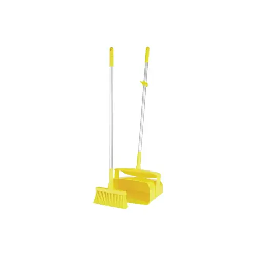 Vikan Lobby Pan & Broom 14.6X7.1X47.5 IN Yellow PP Anodized Aluminum Polyester With Hanging Hole Color Coded Vikan Lobby Pan & Broom 14.6X7.1X47.5 IN Yellow PP Anodized Aluminum Polyester With Hanging Hole Color Coded