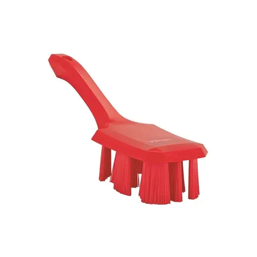 Vikan Hand Brush 10.2X2.8X3.9 IN Polyester Glass PP Red UST Color Coded Short Handle Stiff Bristles Vikan Hand Brush 10.2X2.8X3.9 IN Polyester Glass PP Red UST Color Coded Short Handle Stiff Bristles