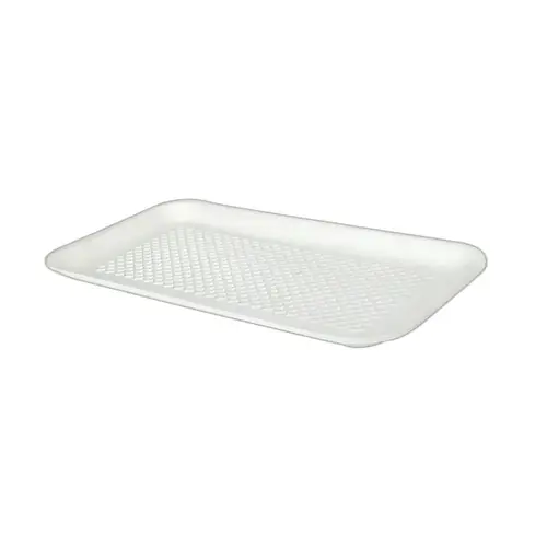 10S Meat Tray 11X5.8X0.625 IN 1 Compartment Polystyrene Foam White Rectangle - pack of 500 10S Meat Tray 11X5.8X0.625 IN 1 Compartment Polystyrene Foam White Rectangle - pack of 500
