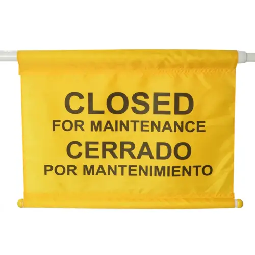 Closed For Maintenance Sign Yellow Black Bilingual Closed For Maintenance Sign Yellow Black Bilingual