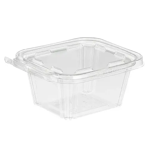 Safe-T-Fresh Deli Container Hinged With Flat Lid 16 OZ RPET Clear Rectangle - pack of 240 Safe-T-Fresh Deli Container Hinged With Flat Lid 16 OZ RPET Clear Rectangle - pack of 240