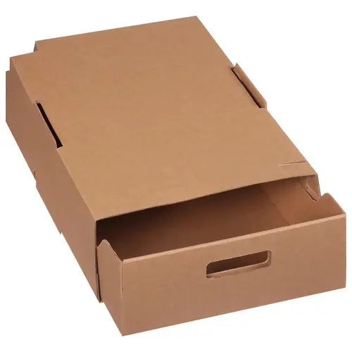 Take-Out Box Base & Lid Combo With Flat Lid Small (SM) 15.25X10.75X4.75 IN Corrugated Paperboard Kraft Rectangle - pack of 15 Take-Out Box Base & Lid Combo With Flat Lid Small (SM) 15.25X10.75X4.75 IN Corrugated Paperboard Kraft Rectangle - pack of 15