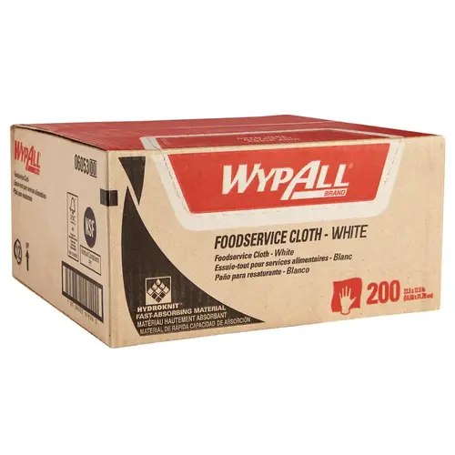 WypAll X50 Food Service Cleaning Towel 23.5X12.5 IN HydroKnit White Blue Sterile - pack of 200 WypAll X50 Food Service Cleaning Towel 23.5X12.5 IN HydroKnit White Blue Sterile - pack of 200