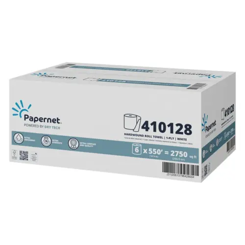 Papernet Dry Tech Roll Paper Towel 10 IN TAD Paper White Hardwound - pack of 6 Papernet Dry Tech Roll Paper Towel 10 IN TAD Paper White Hardwound - pack of 6