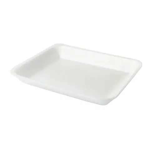 2D Meat Tray 8.25X5.75X1.25 IN 1 Compartment Polystyrene Foam White Rectangle - pack of 500 2D Meat Tray 8.25X5.75X1.25 IN 1 Compartment Polystyrene Foam White Rectangle - pack of 500