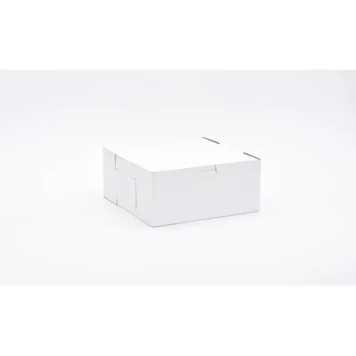 Easy Lock Cake Box 9X9X4 IN SUS Paperboard CRB White Square Lock Corner 1-Piece - pack of 200 Easy Lock Cake Box 9X9X4 IN SUS Paperboard CRB White Square Lock Corner 1-Piece - pack of 200