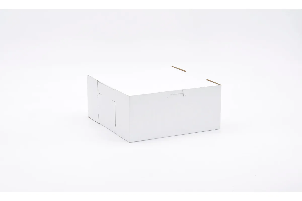 Quality Carton & Converting 6903 Easy Lock Cake Box 9X9X4 IN SUS Paperboard CRB White Square Lock Corner 1-Piece - pack of 200
