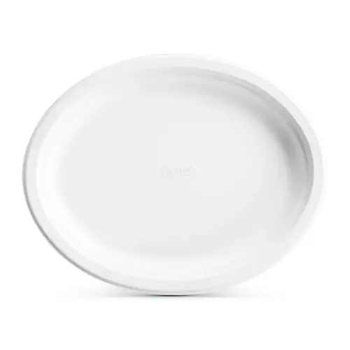 The Chinet Brand Serving Tray Base 9.75X12 IN Molded Fiber White Oval - pack of 500 The Chinet Brand Serving Tray Base 9.75X12 IN Molded Fiber White Oval - pack of 500