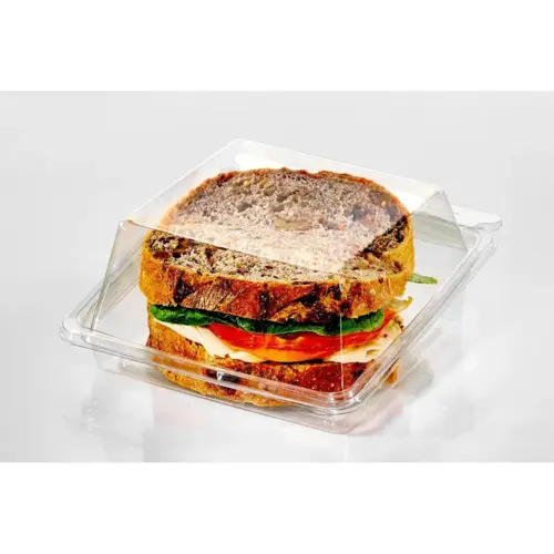 Fresh N' Sealed Sandwich Deli Container Hinged With Dome Lid 5X5 IN PET Clear Square - pack of 360 Fresh N' Sealed Sandwich Deli Container Hinged With Dome Lid 5X5 IN PET Clear Square - pack of 360