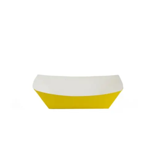 Food Tray 2 LB Paper Yellow Rectangle - pack of 1000 Food Tray 2 LB Paper Yellow Rectangle - pack of 1000