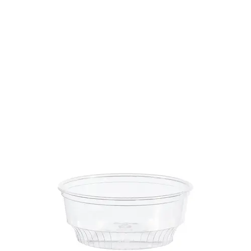 Solo SoloServe Dessert Container Base 3.5 OZ PET Clear Round - pack of 1000 Solo SoloServe Dessert Container Base 3.5 OZ PET Clear Round - pack of 1000