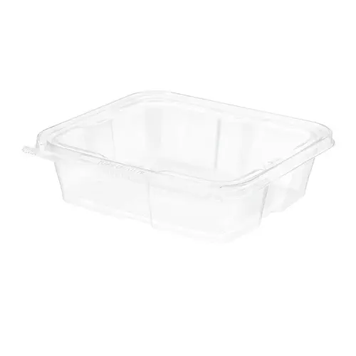 Safe-T-Fresh Deli Container Hinged With Flat Lid 48 OZ RPET Clear Rectangle - pack of 150 Safe-T-Fresh Deli Container Hinged With Flat Lid 48 OZ RPET Clear Rectangle - pack of 150