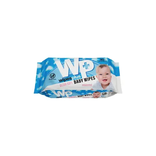 WipesPlus Baby Wipe 15.75X8X7.13 IN Unscented 80 - pack of 960 WipesPlus Baby Wipe 15.75X8X7.13 IN Unscented 80 - pack of 960