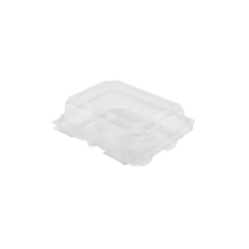Cupcake Mini Muffin Hinged Container With Dome Lid 6.625X5.25X2.375 IN 6 Compartment Plastic Clear Rectangle - pack of 250 Cupcake Mini Muffin Hinged Container With Dome Lid 6.625X5.25X2.375 IN 6 Compartment Plastic Clear Rectangle - pack of 250
