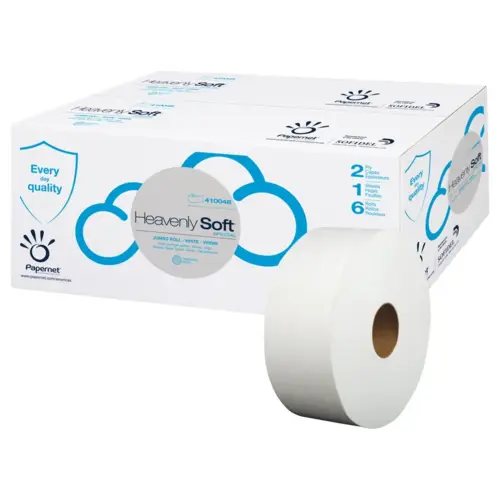 Heavenly Soft Toilet Paper & Tissue Roll 1400 FT 2PLY White Embossed 12.01IN Roll 3.31IN Core Diameter - pack of 6 Heavenly Soft Toilet Paper & Tissue Roll 1400 FT 2PLY White Embossed 12.01IN Roll 3.31IN Core Diameter - pack of 6