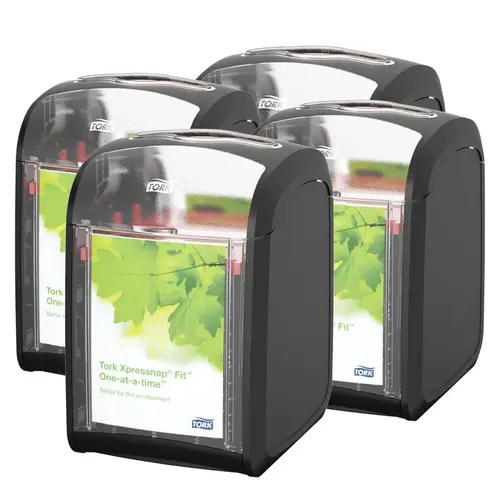 Tork Xpressnap Napkin Dispenser 6.8X4.6X5.5 IN Black Plastic Tabletop - pack of 4 Tork Xpressnap Napkin Dispenser 6.8X4.6X5.5 IN Black Plastic Tabletop - pack of 4