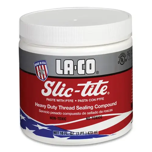 Slic-Tite Paste Thread Sealant with PTFE, 1 pt, Jar, White - pack of 24 Slic-Tite Paste Thread Sealant with PTFE, 1 pt, Jar, White - pack of 24