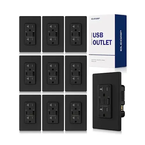 38w Type A & C USB Wall Outlet Black - pack of 10 38w Type A & C USB Wall Outlet Black - pack of 10