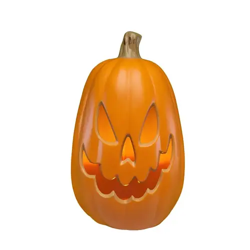 Xodus Innovations Pumpkin Lantern Decor, 15-1/2 in H, Plastic, Orange, Indoor, Outdoor Xodus Innovations Pumpkin Lantern Decor, 15-1/2 in H, Plastic, Orange, Indoor, Outdoor