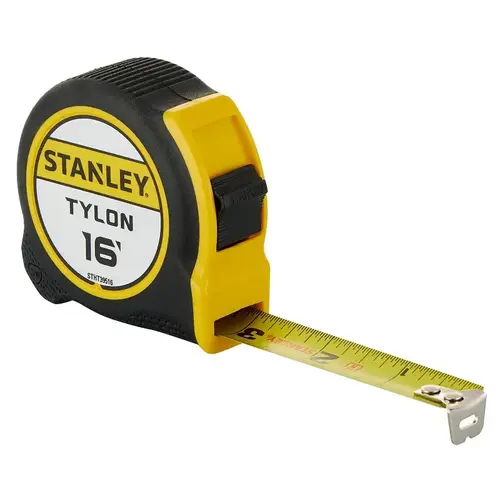 STANLEY Tylon Tape Measure, 16 ft L Blade, 1 in W Blade, ABS/Rubber Case STANLEY Tylon Tape Measure, 16 ft L Blade, 1 in W Blade, ABS/Rubber Case