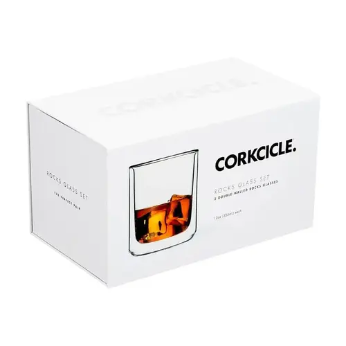 Corkcicle Rocks Glass Set, 12 oz, Clear Corkcicle Rocks Glass Set, 12 oz, Clear
