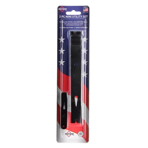 Mayhew Mini Utility Bar Set, 2-Piece, Steel, Black-Oxide Mayhew Mini Utility Bar Set, 2-Piece, Steel, Black-Oxide