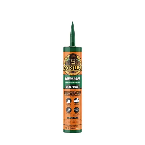 Gorilla Heavy-Duty Construction Adhesive, Gray, 9 oz Cartridge Gorilla Heavy-Duty Construction Adhesive, Gray, 9 oz Cartridge