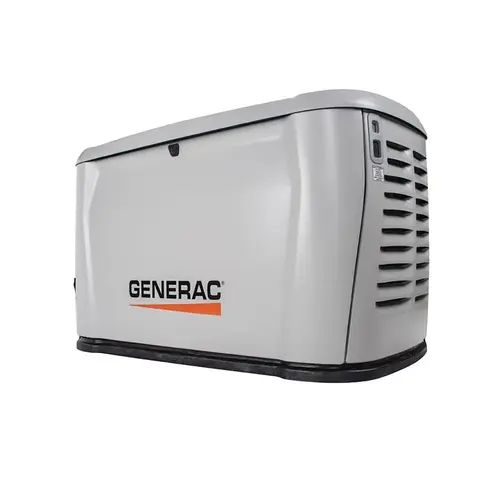Generac G000 Air-Cooled Standby Generator, 100, 94 A, 120/240 V, 24 kW Output, Liquid Propane, Natural Gas Generac G000 Air-Cooled Standby Generator, 100, 94 A, 120/240 V, 24 kW Output, Liquid Propane, Natural Gas