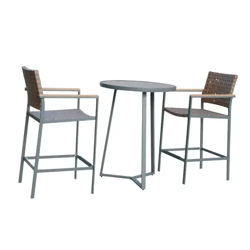 HIGH BISTRO SET WICKER BROWN HIGH BISTRO SET WICKER BROWN