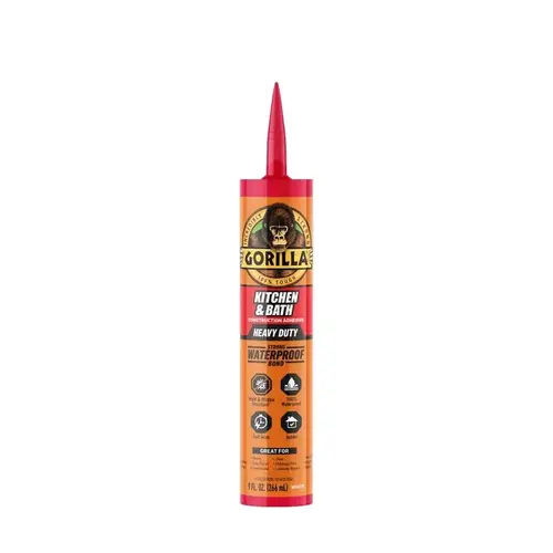 Gorilla Heavy-Duty Construction Adhesive, White, 9 oz Cartridge Gorilla Heavy-Duty Construction Adhesive, White, 9 oz Cartridge