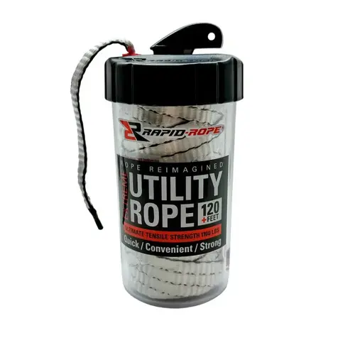 Rapid Rope Rapid Rope Canister with Cutter, Shatterproof, White Rapid Rope Rapid Rope Canister with Cutter, Shatterproof, White