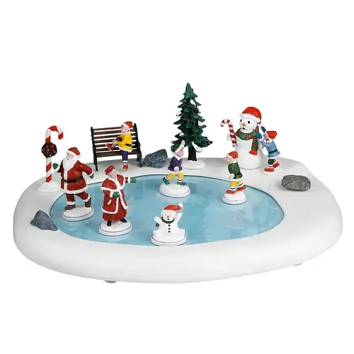 Lemax Christmas Decor, 4.61 in H, Northern Lights Skating Pond, Resin Lemax Christmas Decor, 4.61 in H, Northern Lights Skating Pond, Resin