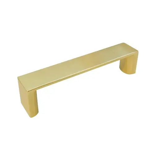 Laurey Metro Series Cabinet Pull, 4.09 in L Handle, 0.78 in H Handle, 1.18 in Projection, Zinc, Satin Brass Laurey Metro Series Cabinet Pull, 4.09 in L Handle, 0.78 in H Handle, 1.18 in Projection, Zinc, Satin Brass