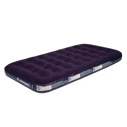 Stansport Deluxe Air Bed, 75 in L, 39 in W, Twin, PVC, Blue Stansport Deluxe Air Bed, 75 in L, 39 in W, Twin, PVC, Blue