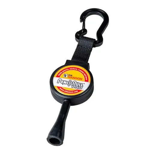 CH Hanson Retractable String Carpenter Pencil, 48 in L, Metal/Plastic Barrel, Black Barrel CH Hanson Retractable String Carpenter Pencil, 48 in L, Metal/Plastic Barrel, Black Barrel