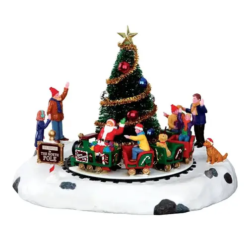 Lemax Christmas Decor, 6.69 in H, Santa's Kiddie Train, Polyresin Lemax Christmas Decor, 6.69 in H, Santa's Kiddie Train, Polyresin