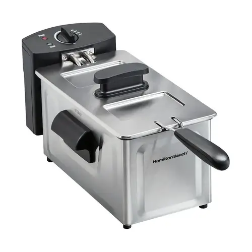 Hamilton Beach Deep Fryer, 2 qt, 1500 W, Stainless Steel Hamilton Beach Deep Fryer, 2 qt, 1500 W, Stainless Steel