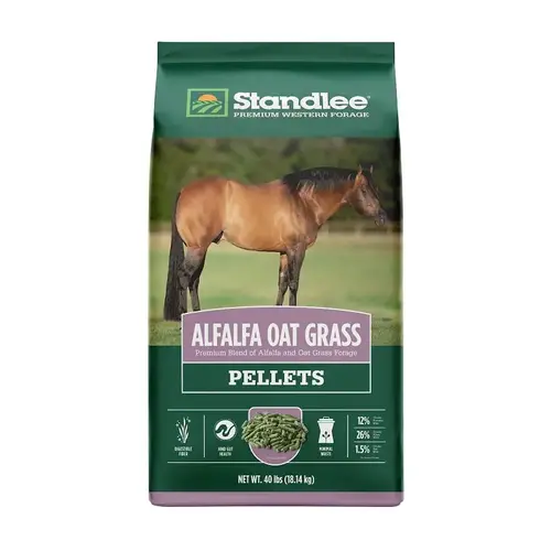 Standlee Horse Supplement, Alfalfa Oat Grass, Senior Lifestage, Pellets, 40 lb Bag Standlee Horse Supplement, Alfalfa Oat Grass, Senior Lifestage, Pellets, 40 lb Bag