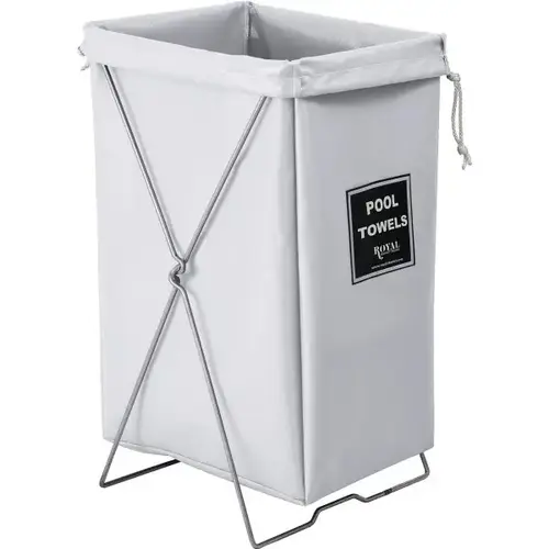 Pool Towel Hamper Bag, White, Stand Not Included Pool Towel Hamper Bag, White, Stand Not Included