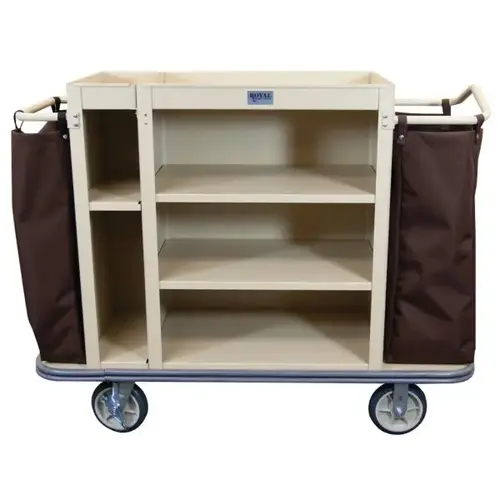 Split Cabinet Housekeeping Cart, Beige, Large Cabinet Split Cabinet Housekeeping Cart, Beige, Large Cabinet