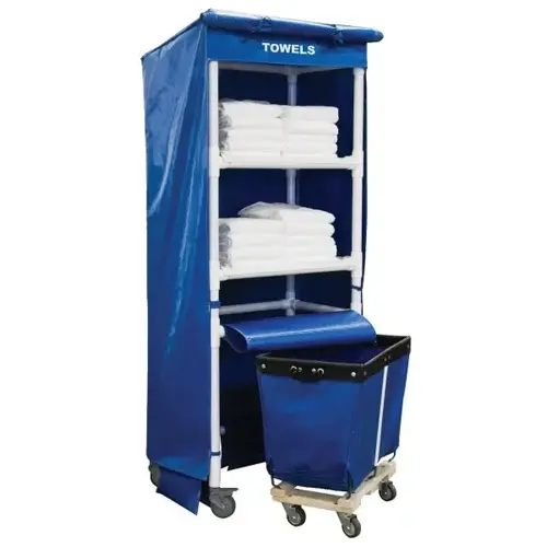 42 Towel Station, Two Shelves, Vinyl Cover Towel Return Cart 42 Towel Station, Two Shelves, Vinyl Cover Towel Return Cart