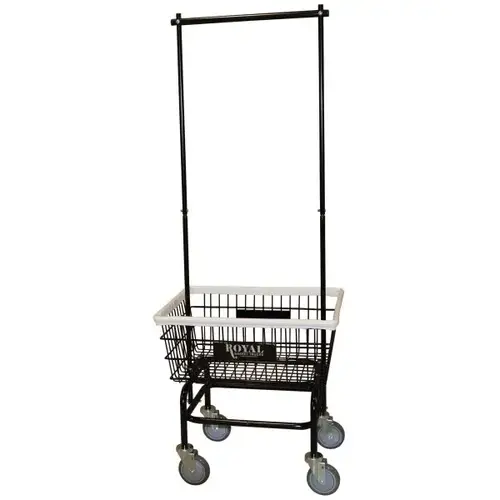 Small Wire Laundry Cart, Double Hanger Included Small Wire Laundry Cart, Double Hanger Included